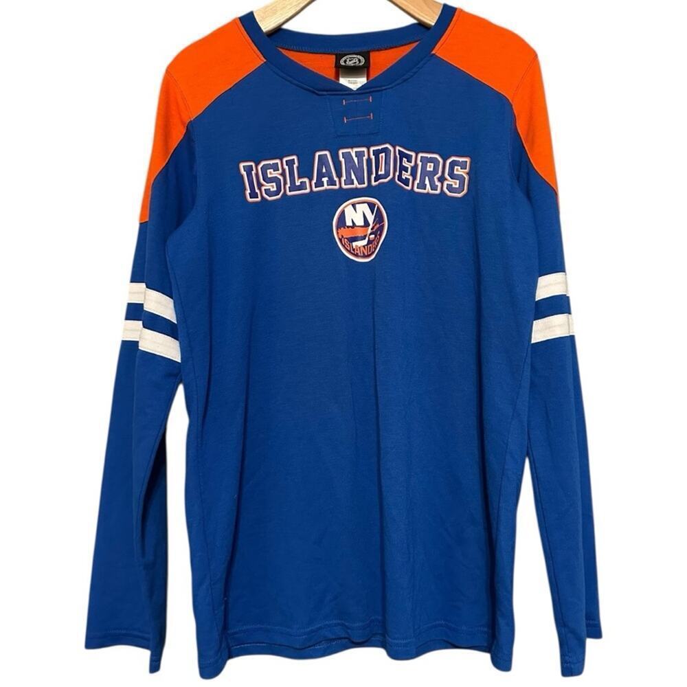 New York Islanders NHL Boy’s Size XL Blue Orange French Terry Long Sleeve Shirt